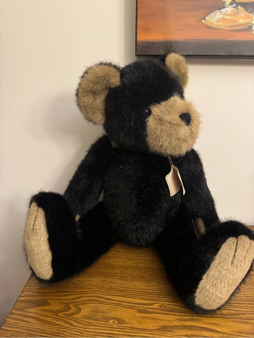 Vintage Boyds Bears Burlington P Beanster Black Plush Bear 16